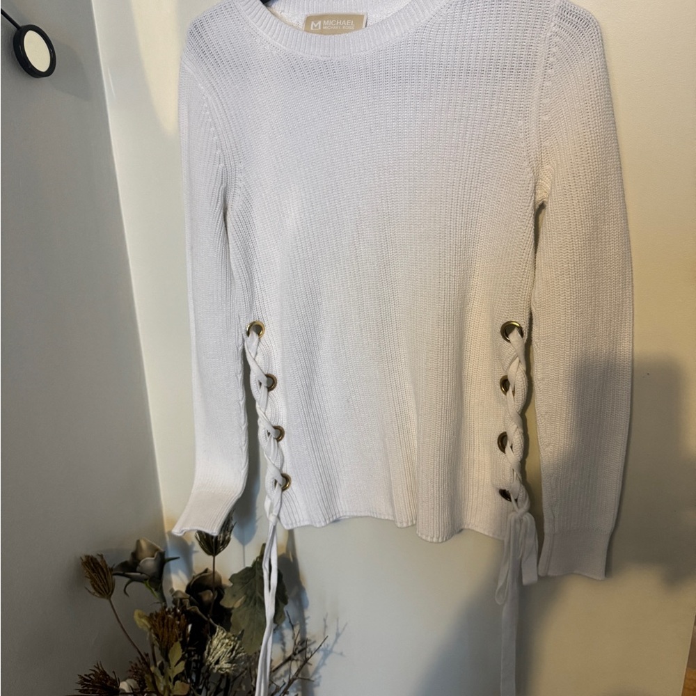 Micheal kors laced up knit sweater